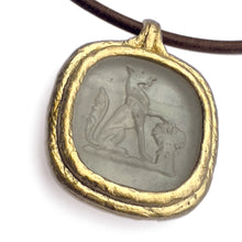 Load image into Gallery viewer, Gray Fox Fob Necklace With Gold
