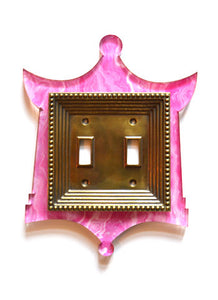 Acrylic + Brass | Pagoda Style, Pink Agate