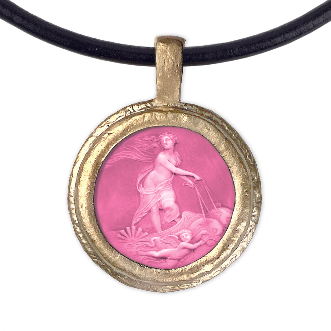 Fob Necklace, Venus in Pink