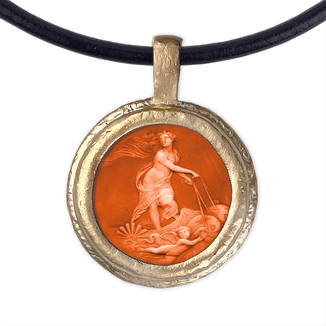 Fob Necklace, Venus in Orange