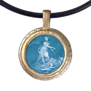 Fob Necklace, Venus in Blue