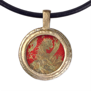 Fob Necklace, Gold Lion