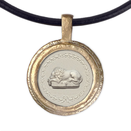 Fob Necklace, Intaglio Lion