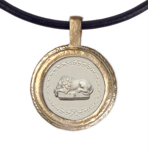 Fob Necklace, Intaglio Lion