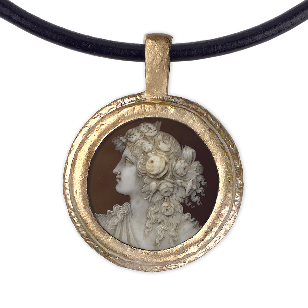 Fob Necklace, Female Cameo