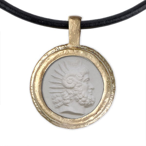 Fob Necklace, Intaglio Warrior Head