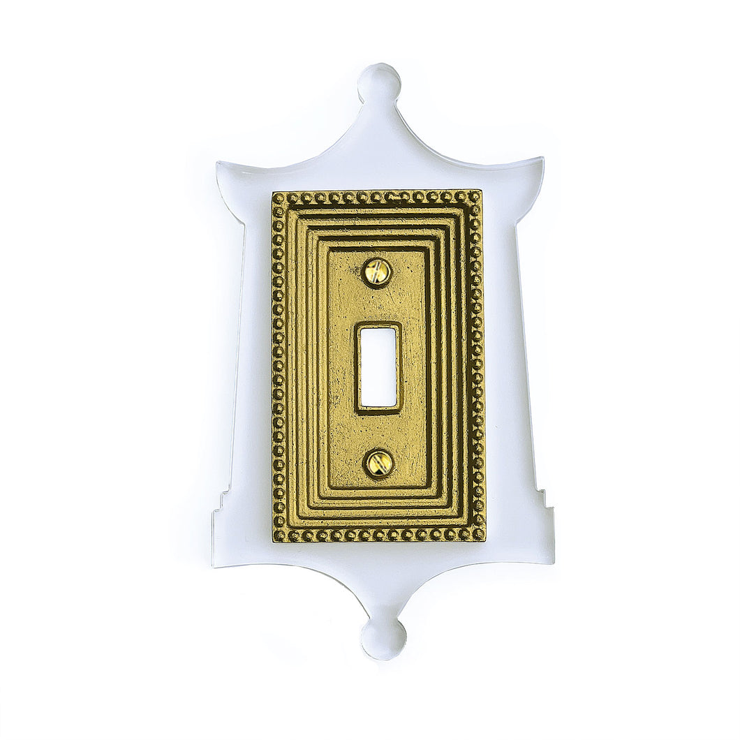 Pagota Switch Plates with Brass Insert, Acrylic/Brass | Clear