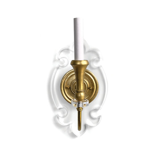 Fleur-di-lis Clear Acrylic Sconce