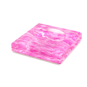 Acrylic Block Soap Dish | Pink Agate