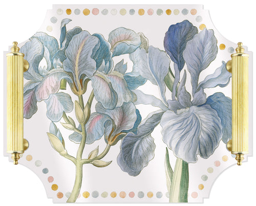 Acrylic Tray -Iris with Brass Handles