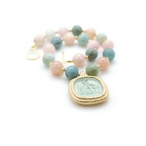 Reprotique Glass Green Fox Intaglio Drop