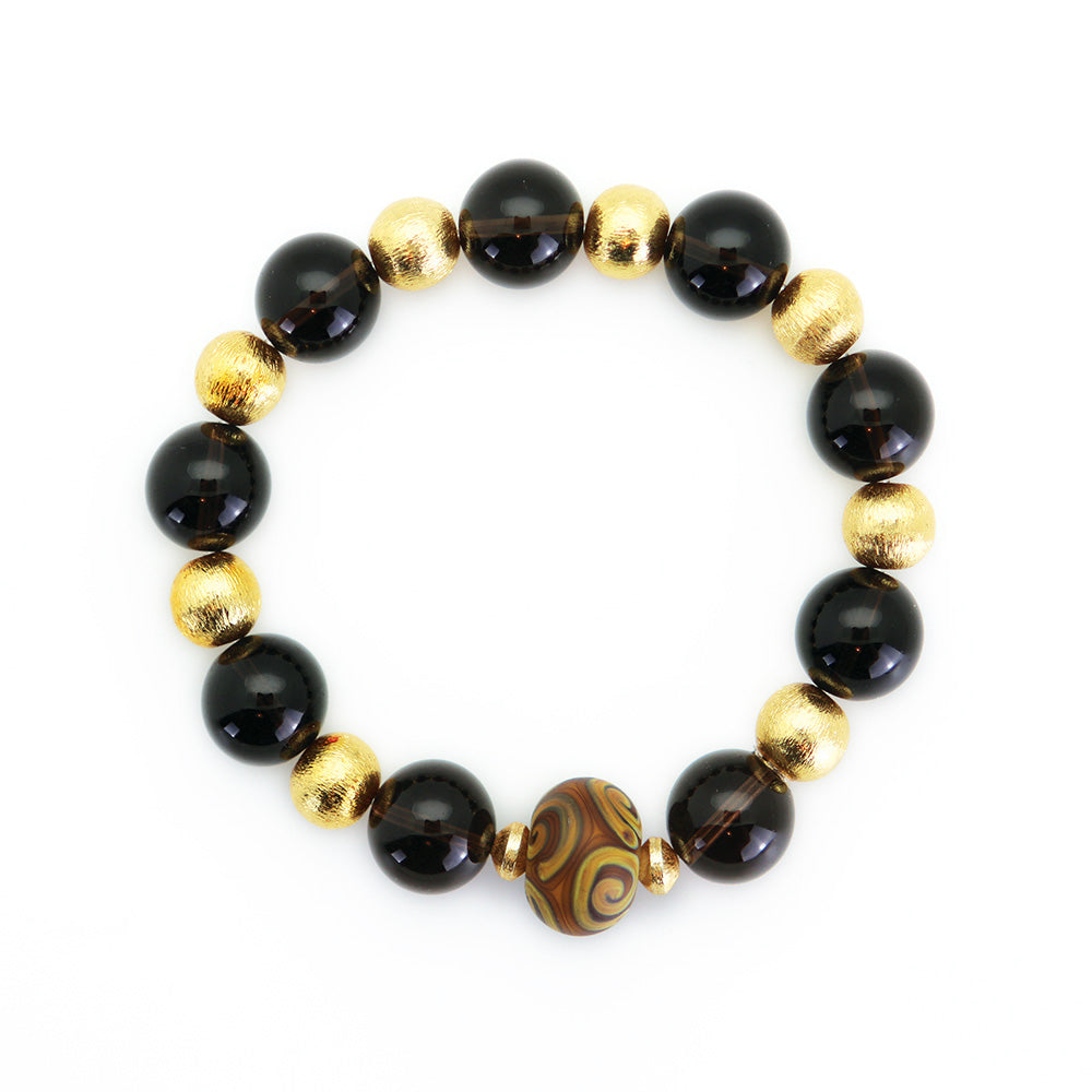 Smoke Bead Bracelet with Aztec Design Enhancer