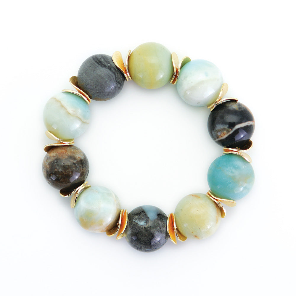 Multi-color Amazonite Bead Bracelet