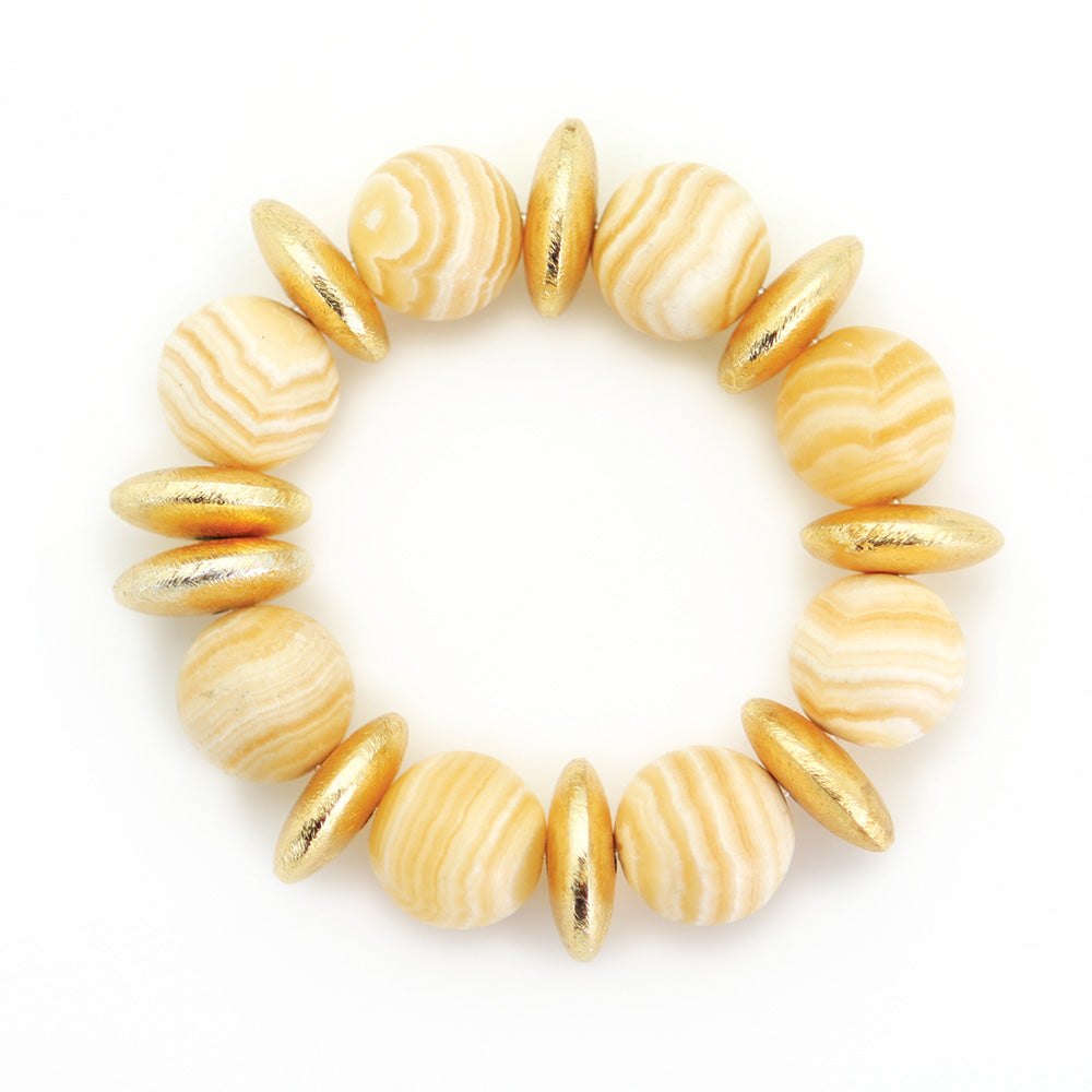 16mm Honey Calcite Bead Bracelet Reprotique