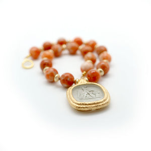 Reprotique Glass Grey Fox Intaglio Drop