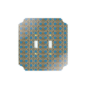 Printed Switch Plates | Blue Rattan