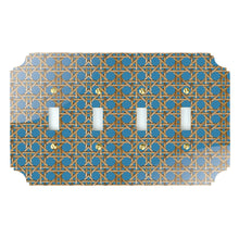 Load image into Gallery viewer, Printed Switch Plates | Blue Rattan