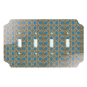 Printed Switch Plates | Blue Rattan