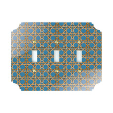 Load image into Gallery viewer, Printed Switch Plates | Blue Rattan