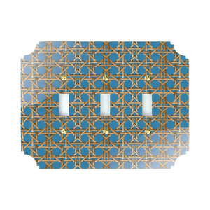 Printed Switch Plates | Blue Rattan