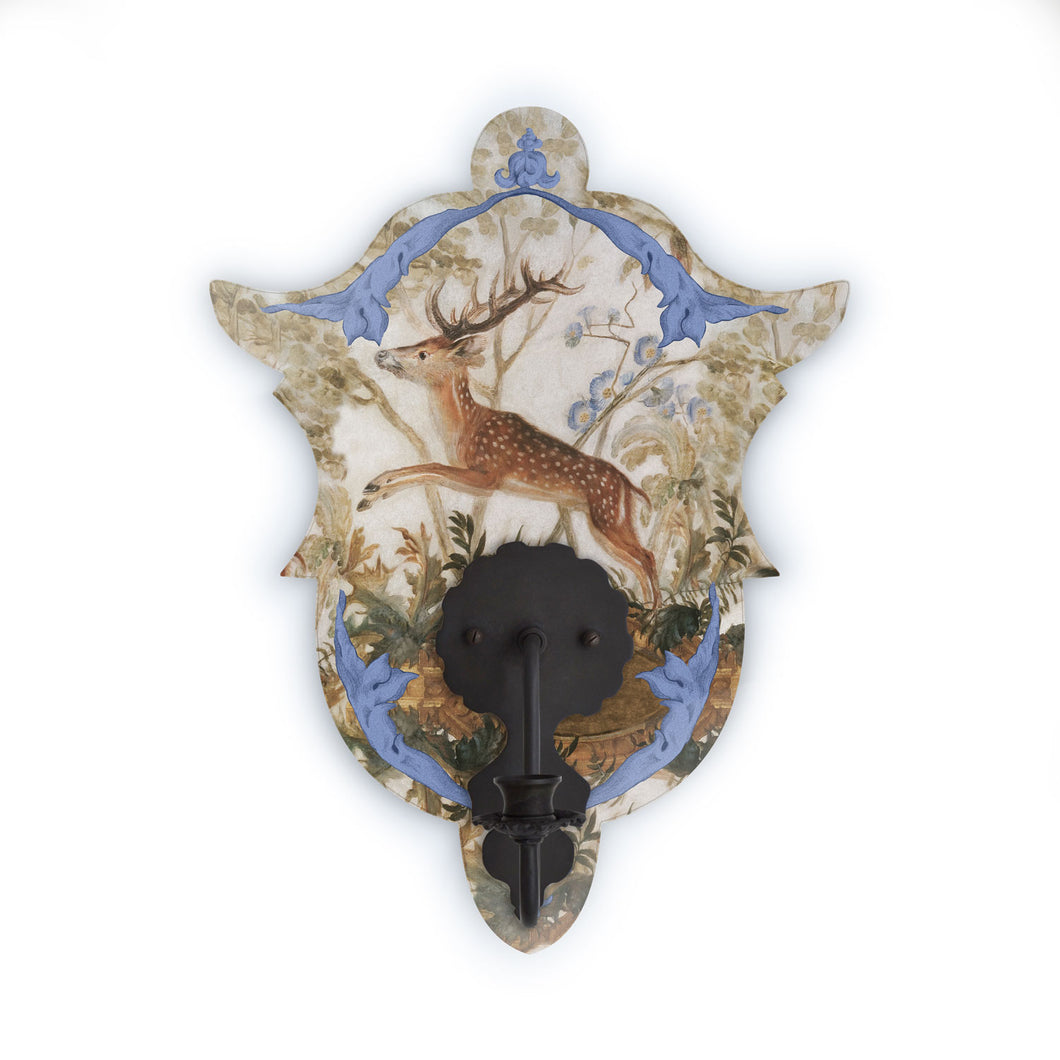 Shield Sconce, Blue Stag