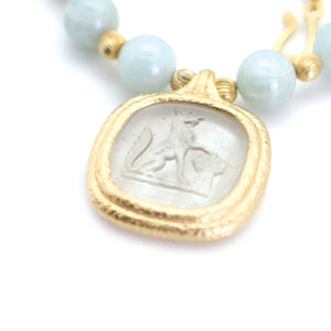 Reprotique Grey Glass Fox Intaglio Drop