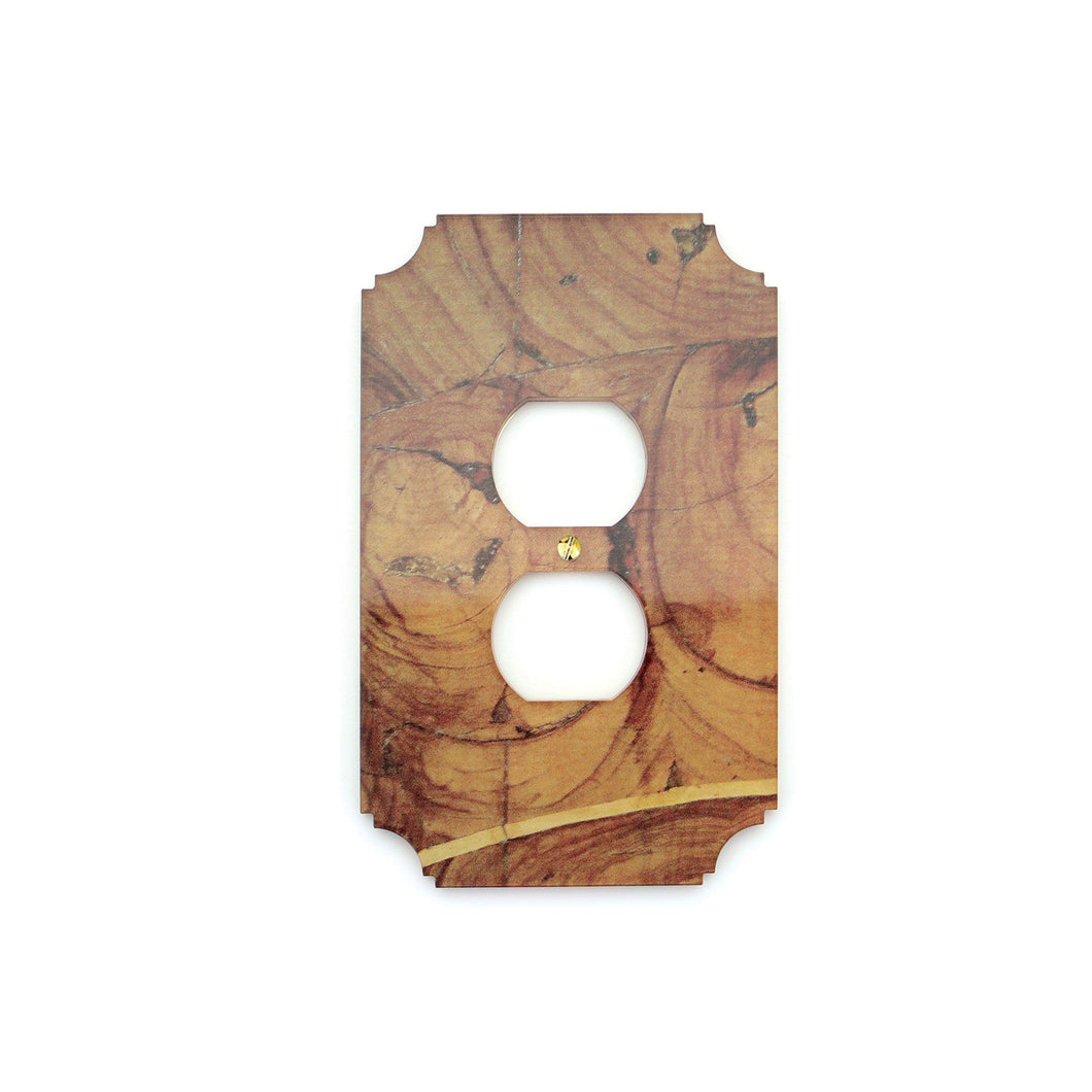 Printed Outlet Cover Plate | Oyster Wood