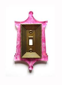 Acrylic + Brass | Pagoda Style, Pink Agate
