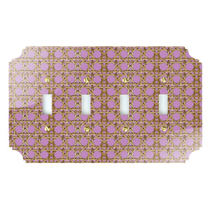 Printed Switch Plates | Pink Rattan