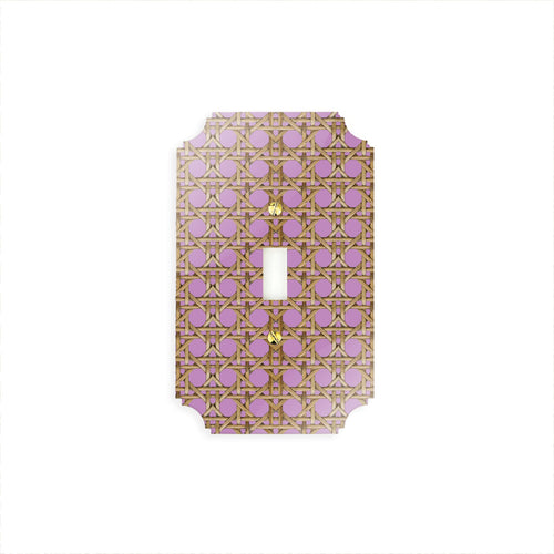 Printed Switch Plates | Pink Rattan