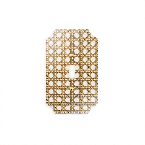 Printed Switch Plates | Cream Rattan