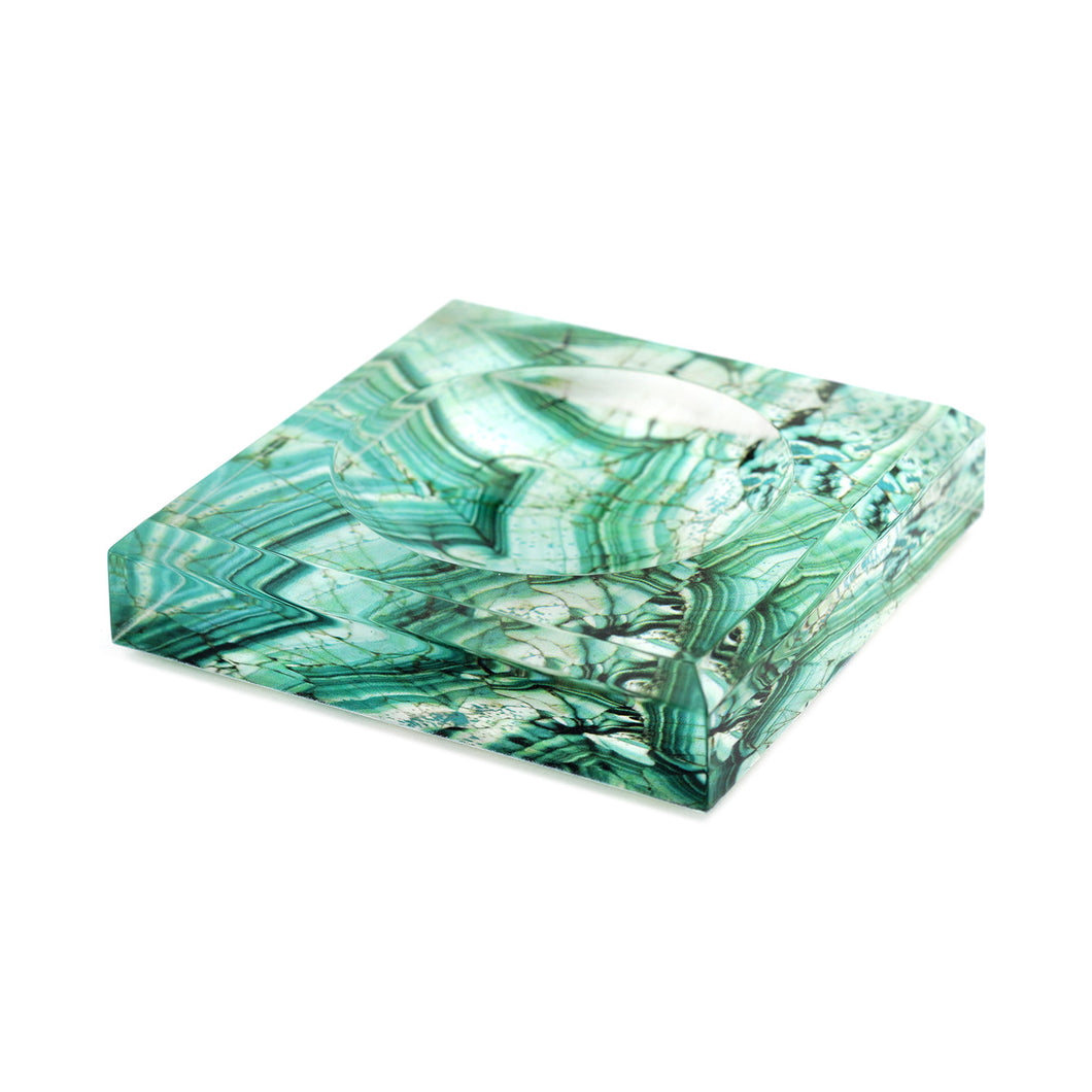 Acrylic Block Soap Dish | Malachite