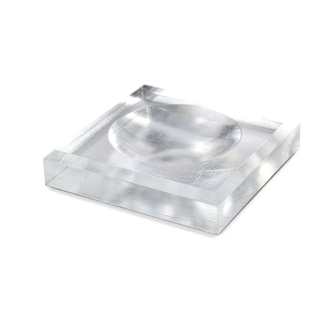 Acrylic Block Soap Dish | Silver Leaf