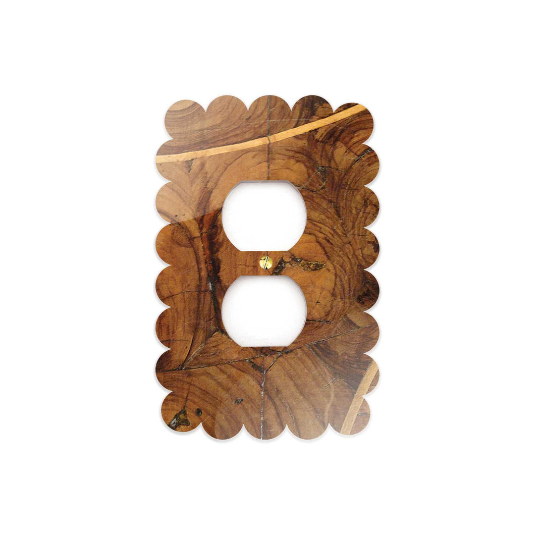 Sassy Outlet Cover Plate | Oyster Wood