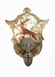 Shield Sconce, Green Stag
